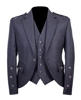 Charcoal Arrochar Tweed Jacket With Waistcoat