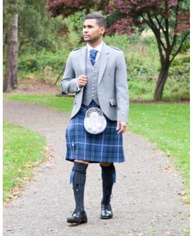 Grey Tweed Argyll Scottish Kilt Outfit