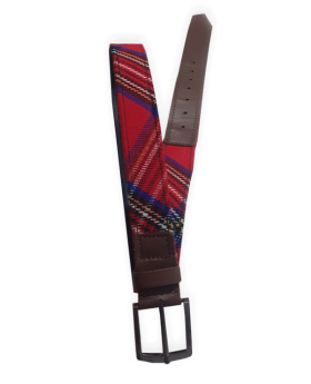 Royal Stewart Tartan Leather Belt