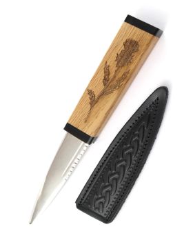 Thistle Design Oak Sgian Dubh Knife